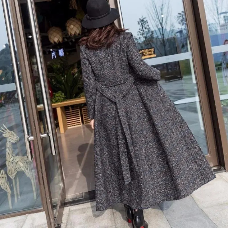 Wool Coat Peacoat - Woolen Women's Coat Korean Version Thick