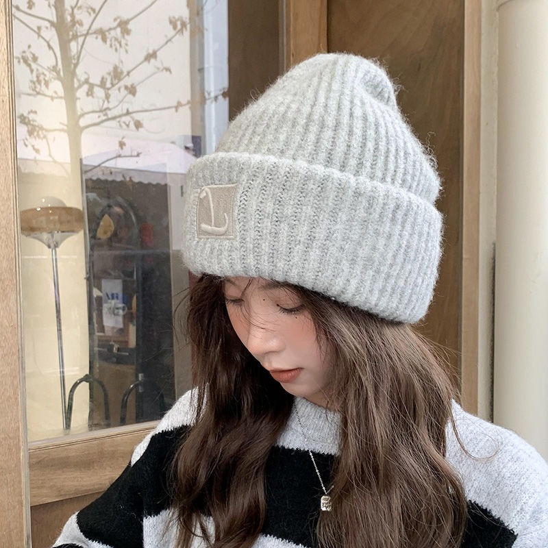 Knit Beanie Hat Warm - Large Head Size Woolen Hat for