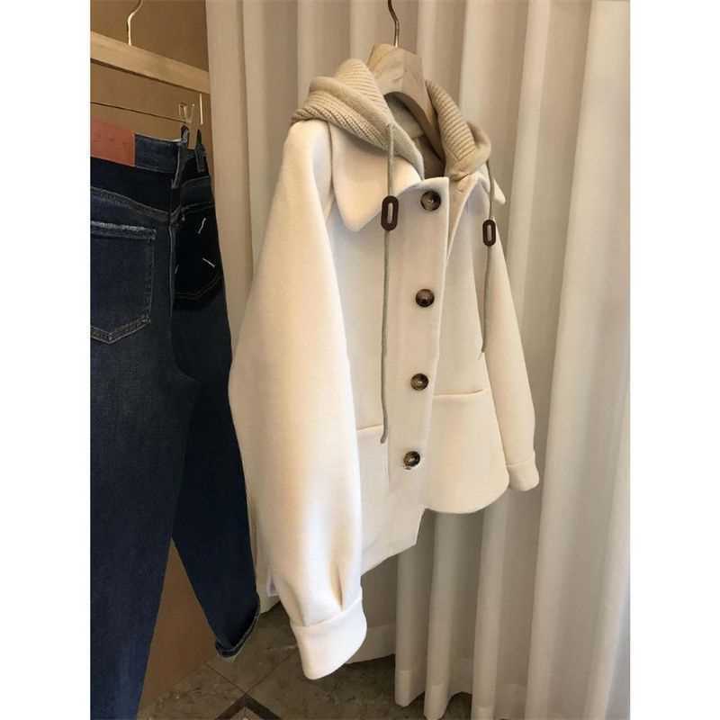 Women's Hooded Woolen Coat 202 - Wool Coat Peacoat recension och pris