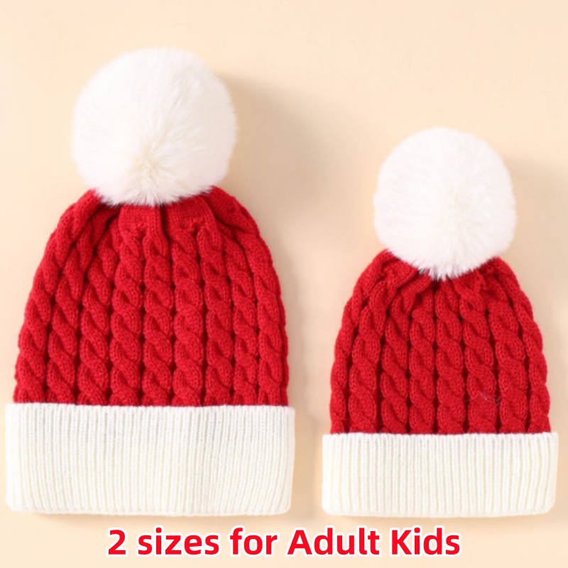 Adults Kids Christmas Xmas San - Knit Beanie Hat Warm recension och pris