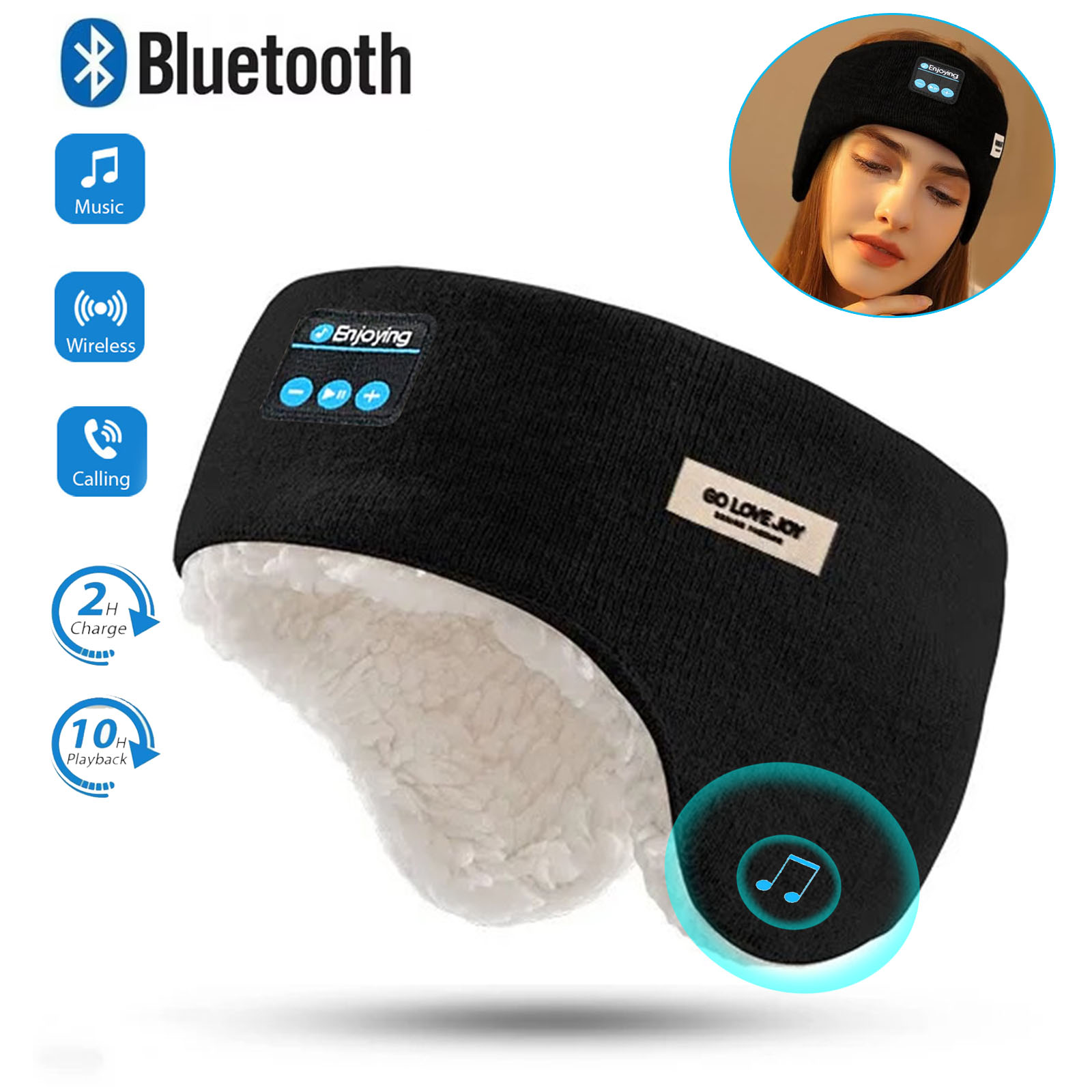 Wireless Bluetooth Headphones  - Winter Headband Fleece recension och pris