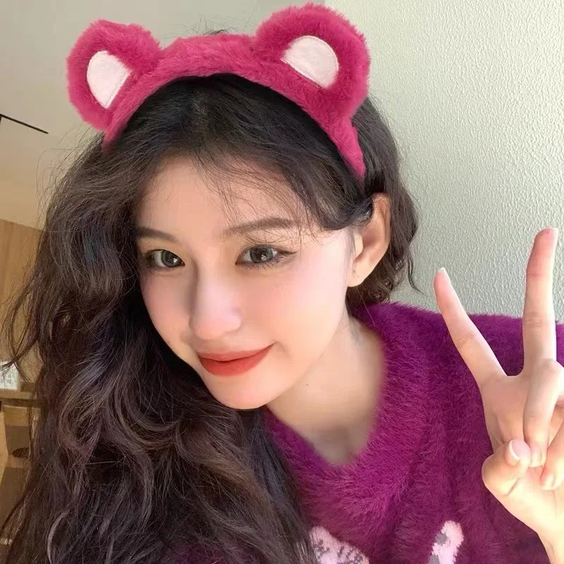 1-5PCS Cute Strawberry Bear Pl - Winter Headband Fleece recension och pris