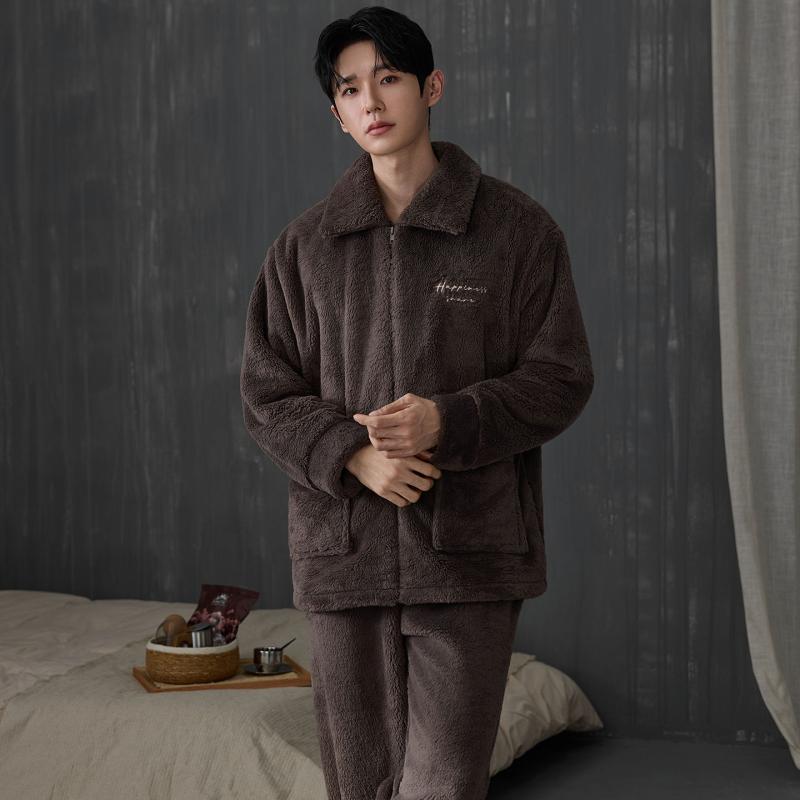 Thicken Men Pajamas Set Winter - Flannel Shirt Lined recension och pris