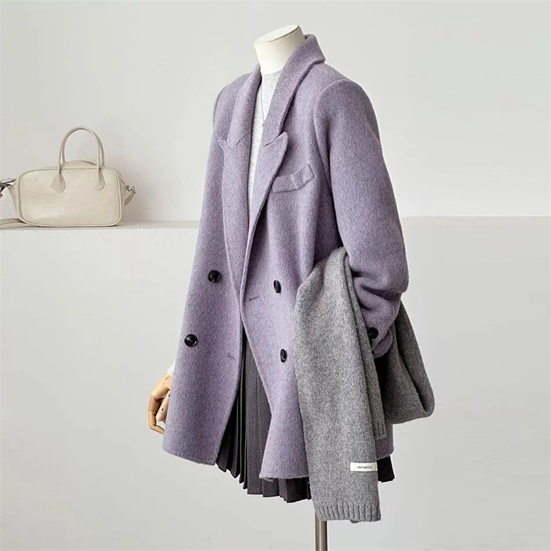 Women's Double-faced Woolen Co - Wool Coat Peacoat recension och pris