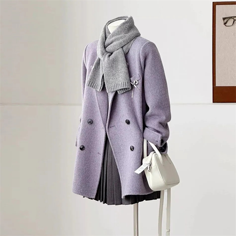 Women's Double-faced Woolen Co - Wool Coat Peacoat recension och pris
